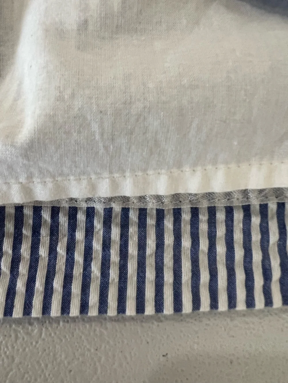 J. Crew Blue and White One-Shoulder Ruffle Dress 00
